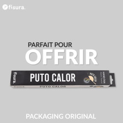 fisura. - Éventail original avec message en espagnolo p*to calor. Éventail en bois moderne et amusant. Éventail pliant noir el b
