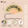 Fisura – Éventail en Bois Original avec Message “f*cking Hot”. Accessoire Moderne et Scintillant, Ventilateur de Poche doré à Pa