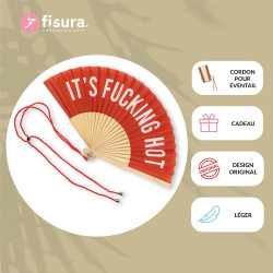 Fisura - Éventail Original avec Le Message F*ucking Hot. Eventail en Bois Moderne et Amusant. Eventail en Bois Moderne et Amusan