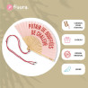 Fisura - Éventail original rose avec message "P*tain de Bouffées". Éventail en bois moderne et amusant. Éventail rose. Dimension