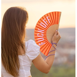 Fisura – Éventail pliable original avec message amusant en anglais, ventilateur pliable en bois pour femme avec cintre – Dimensi