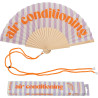 Fisura – Éventail Original “Air Conditioning” en Bois, Rayures Lilas, éventail à Main Moderne et coloré avec Cordon Inclus, idée