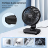 EasyAcc Ventilateur Rechargeable Portable USB, Jusqu'à 15h, 4000mAh Batterie Petit Silencieux Ventilateurs Bureau de Table Puiss
