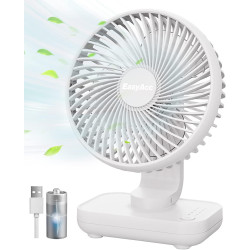 EasyAcc Ventilateur Portable USB, 4000mAh Batterie Petit Silencieux Ventilateurs Bureau de table Puissant, 4 Vitesses, Mini Base
