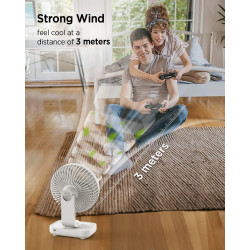 EasyAcc Ventilateur Portable USB, 4000mAh Batterie Petit Silencieux Ventilateurs Bureau de table Puissant, 4 Vitesses, Mini Base