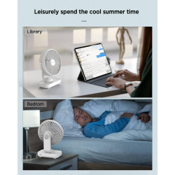 EasyAcc Ventilateur Portable USB, 4000mAh Batterie Petit Silencieux Ventilateurs Bureau de table Puissant, 4 Vitesses, Mini Base