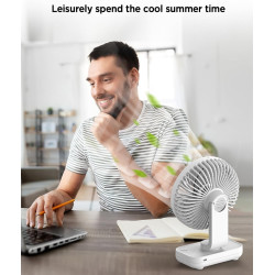 EasyAcc Ventilateur Portable USB, 4000mAh Batterie Petit Silencieux Ventilateurs Bureau de table Puissant, 4 Vitesses, Mini Base