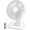 EasyAcc Ventilateur Silencieux Portable USB, Automatique 120° Oscillation°+ 90° Inclinaison, Batterie 4000mAh, 4 Vitesses, Détac