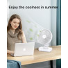 EasyAcc Ventilateur Silencieux Portable USB, Automatique 120° Oscillation°+ 90° Inclinaison, Batterie 4000mAh, 4 Vitesses, Détac