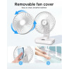 EasyAcc Ventilateur Silencieux Portable USB, Automatique 120° Oscillation°+ 90° Inclinaison, Batterie 4000mAh, 4 Vitesses, Détac