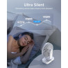 EasyAcc Ventilateur Silencieux Portable USB, Automatique 120° Oscillation°+ 90° Inclinaison, Batterie 4000mAh, 4 Vitesses, Détac