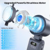 PTHTECHUS Ventilateur Portable,Ultra Rapide 10m/s,Rechargeable USB 5000mAh,1-199 Vitesses,Affichage LCD,Ventilateur de Poche ave