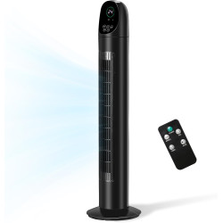 LEADZM Ventilateur Colonne 90W Tour Oscillant 87 cm avec Angle de 90 Degrés,3 Vitesses, commande soft touch,minuterie 9h,silenci