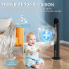 LEADZM Ventilateur Colonne 90W Tour Oscillant 87 cm avec Angle de 90 Degrés,3 Vitesses, commande soft touch,minuterie 9h,silenci