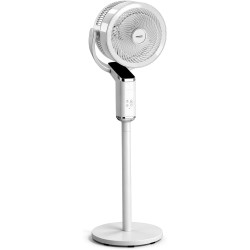 LEADZM Ventilateur sur Pied Silencieux Circulateur, Oscillation 90°+120°, 62–112 cm Hauteur Réglable,8 Vitesses, Minuterie 15 h