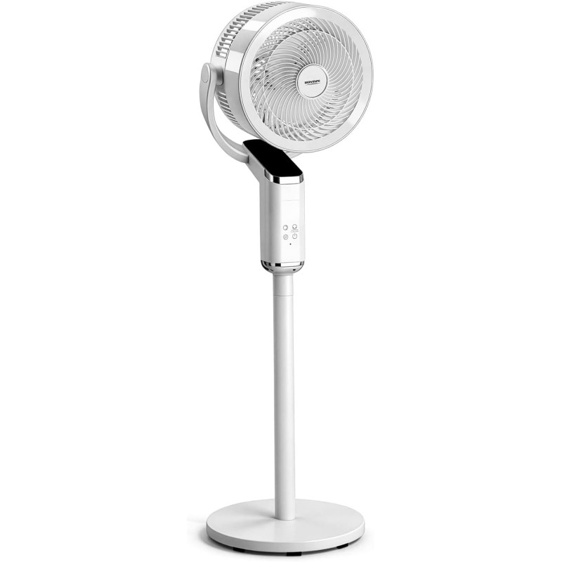 LEADZM Ventilateur sur Pied Silencieux Circulateur, Oscillation 90°+120°, 62–112 cm Hauteur Réglable,8 Vitesses, Minuterie 15 h