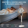 LEADZM Ventilateur sur Pied Silencieux Circulateur, Oscillation 90°+80°, 62–115 cm Hauteur Réglable,3 Vitesses, Minuterie 12 h
