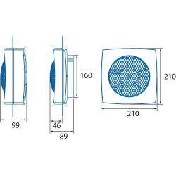 Ventilateur de fenêtre Cata - LHV-160 - Design élégant - Grande puissance et fonctionnement particulièrement silencieux - 450 m³