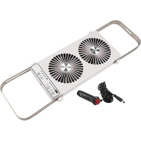 Ventilateur de fenêtre de toit pour camping-car, double fenêtre, 4 réglages de vitesse, panneaux extensibles de 37 à 59 cm, pour