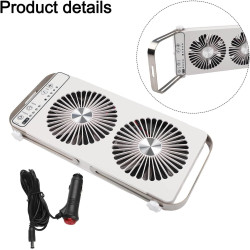 Ventilateur de fenêtre de toit pour camping-car, double fenêtre, 4 réglages de vitesse, panneaux extensibles de 37 à 59 cm, pour