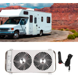 Ventilateur de fenêtre de toit pour camping-car, double fenêtre, 4 réglages de vitesse, panneaux extensibles de 37 à 59 cm, pour