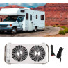 Ventilateur de fenêtre de toit pour camping-car, double fenêtre, 4 réglages de vitesse, panneaux extensibles de 37 à 59 cm, pour