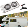 Ventilateur de fenêtre de toit pour camping-car, double fenêtre, 4 réglages de vitesse, panneaux extensibles de 37 à 59 cm, pour