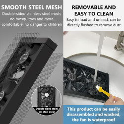 Ventilateur de fenêtre Comfort Zone for chambre à coucher, extracteur de fenêtre, rétractable de 35 à 135 cm en option, vitesse 
