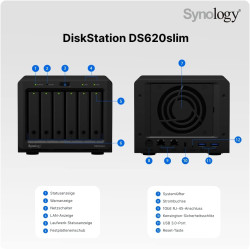 Synology DiskStation DS620SLIM Serveur de Stockage NAS Bureau Ethernet/LAN Noir J3355