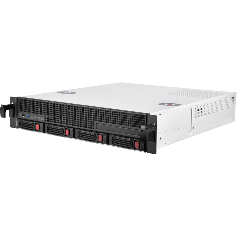 Argentstone sst-rm21-304 - châssis de serveur monté en rack 2u, prenant en charge 4x hdd / ssd sas / s3.5 "
