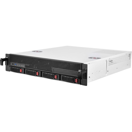 Argentstone sst-rm21-304 - châssis de serveur monté en rack 2u, prenant en charge 4x hdd / ssd sas / s3.5 "