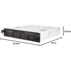Argentstone sst-rm21-308 - châssis de serveur monté en rack 2u, prenant en charge 8x sas / sata et un mini-sas sff-8087 de 6 gb 