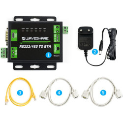 Waveshare Industrial RS232/RS485 to Ethernet Converter Dual Serial Ports TCP Server TCP Client UDP Server UDP Client HTTPD Clien