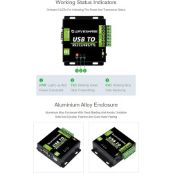 Waveshare USB to RS232/485/TTL Interface Converter Power and ADI magnetical Industrial Isolation