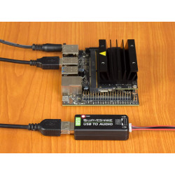 Waveshare USB Sound Card USB Audio Module External Audio Converter Onboard Microphone and Speaker Header for Raspberry Pi/Jetson