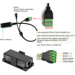 RS232 vers Serveur série WiFi, RS232 vers Serveur WiFi Module de Communication de Port série RS232 vers Serveur WiFi pour Profes