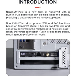 youyeetoo Sipeed NanoKVM Mini serveur de maintenance à distance 1TOPS NPU 1 GHz C906 RISC-V Linux (version PCIE) (kit de base)