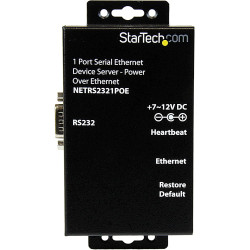 StarTech.com Serveur de périphériques série à 1 port RS232 vers IP Ethernet avec Power over Ethernet (PoE) (NETRS2321POE)