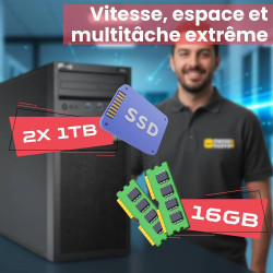 Lenovo ThinkSystem ST50 Serveur - Intel Xeon E-2224G CPU, 16 Go ECC RAM, SSD 2 × 1 to, Win Server 2025 Standard (Reconditionné)