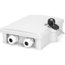 DIGITUS Boîtier de Distribution FTTH extérieur - pour 2X SC/Simplex ou 2X LC/Duplex - Classe de Protection IP65-2 entrées de câb