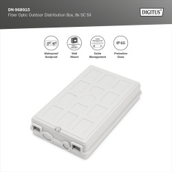 DIGITUS Boîtier de Distribution Fibre Optique - 8X SC Simplex ou 8X LC Duplex - Classe de Protection IP44 - pour l'extérieur ou 
