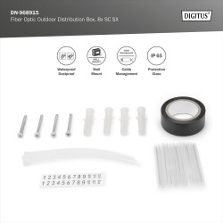 DIGITUS Boîtier de Distribution Fibre Optique - 8X SC Simplex ou 8X LC Duplex - Classe de Protection IP44 - pour l'extérieur ou 