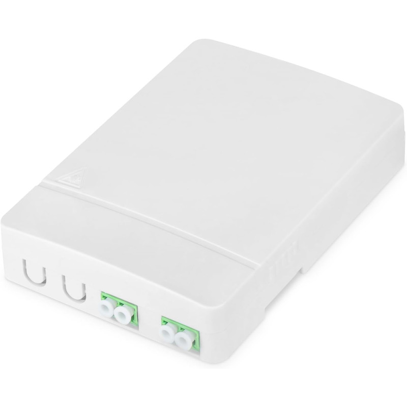 DIGITUS boîtier FTTH - 2x coupleur LC/APC duplex - fibre optique monomode - cassette d'épissure FO intégrée - classe de protecti
