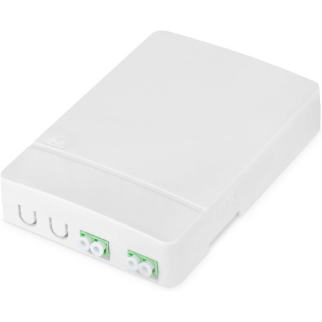 DIGITUS boîtier FTTH - 2x coupleur LC/APC duplex - fibre optique monomode - cassette d'épissure FO intégrée - classe de protecti