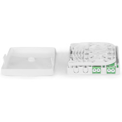 DIGITUS boîtier FTTH - 2x coupleur LC/APC duplex - fibre optique monomode - cassette d'épissure FO intégrée - classe de protecti