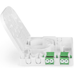 DIGITUS boîtier FTTH - 2x coupleur LC/APC duplex - fibre optique monomode - cassette d'épissure FO intégrée - classe de protecti