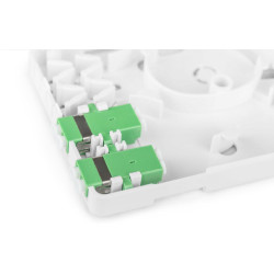 DIGITUS boîtier FTTH - 2x coupleur LC/APC duplex - fibre optique monomode - cassette d'épissure FO intégrée - classe de protecti