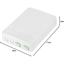DIGITUS boîtier FTTH - 2x coupleur LC/APC duplex - fibre optique monomode - cassette d'épissure FO intégrée - classe de protecti