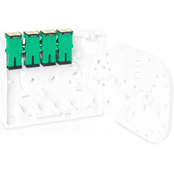 DIGITUS DN-931094 – Boîtier FTTH/FTTX – 4X SC Simplex (SX) coupleur – Montage Mural & DIN Rail Montage sur Rail DIN – Cassette d