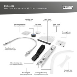 DIGITUS Fibre Dome Manchon - pour 48 fibres optiques - Classe de protection IP68 - Protection contre l'érosion - Manchon d'épiss